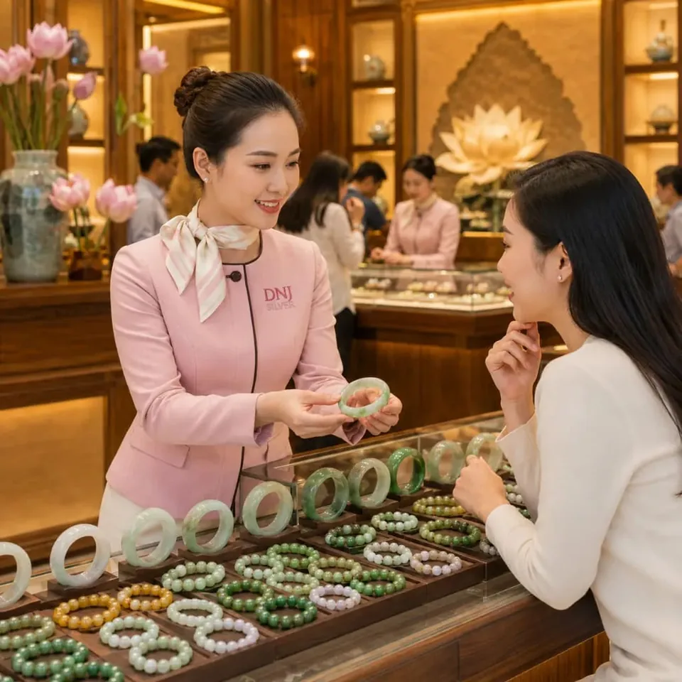 Đội ngũ DNJ kiểm tra vòng đá quý