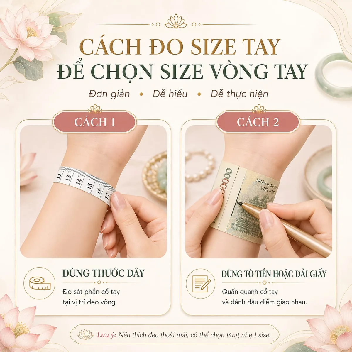 Hướng dẫn đo size tay để chọn size vòng tay