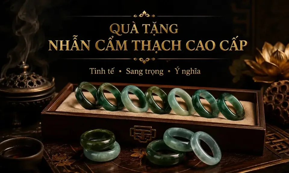 Quà tặng nhẫn cẩm thạch cao cấp khi mua vòng tay DNJ